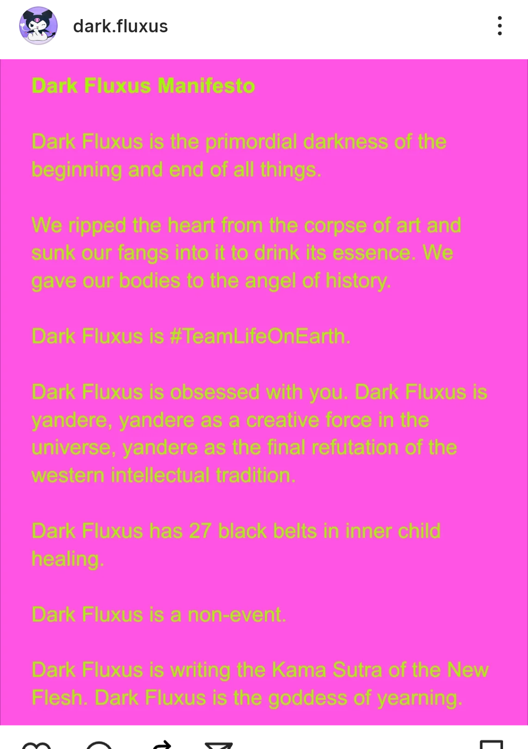 Dark Fluxus Manifesto