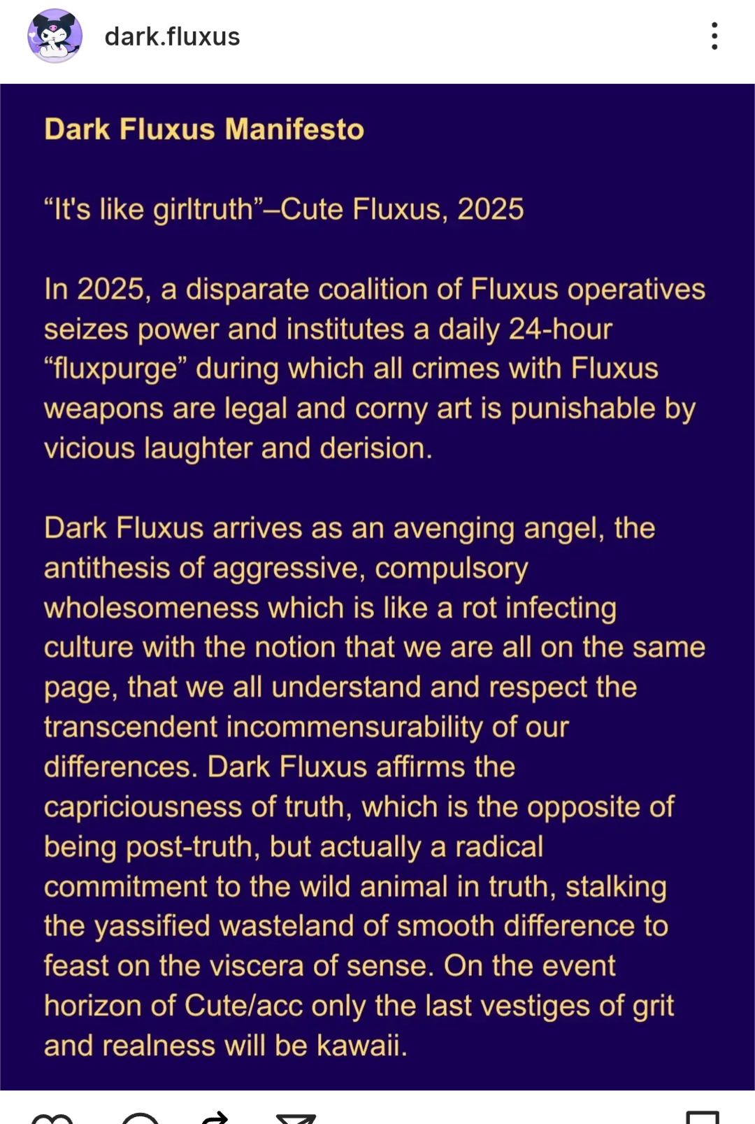 Dark Fluxus Manifesto